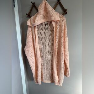 Aritiza Talula peachy beachy open knit hooded beach throw on size S generous fit